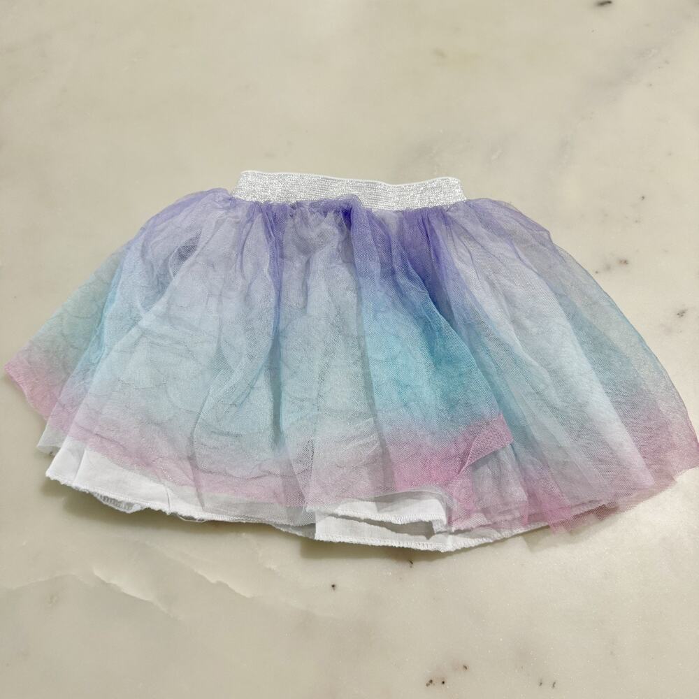 Sparkle Sisters Tulle Tutu Skirt Girls 4T Pink Purple Blue Mermaid Elastic Waist